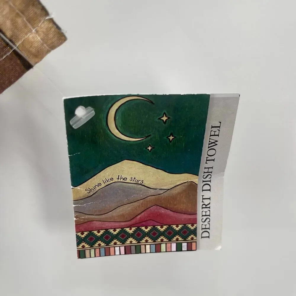 PRIMITIVES BY KATHY Desert Dish Towel Shine Like Stars 100% Cotton 18